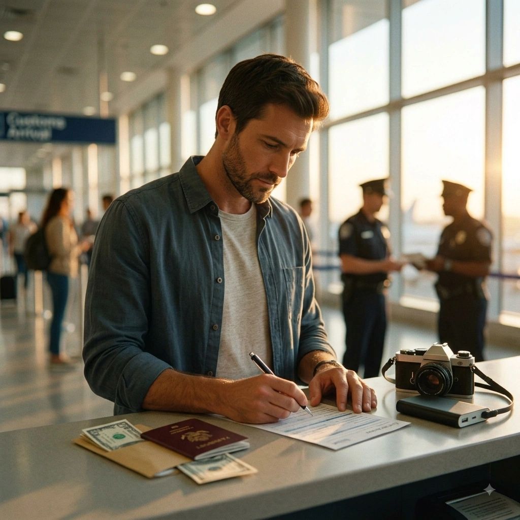 Control de aduana en un aeropuerto internacional