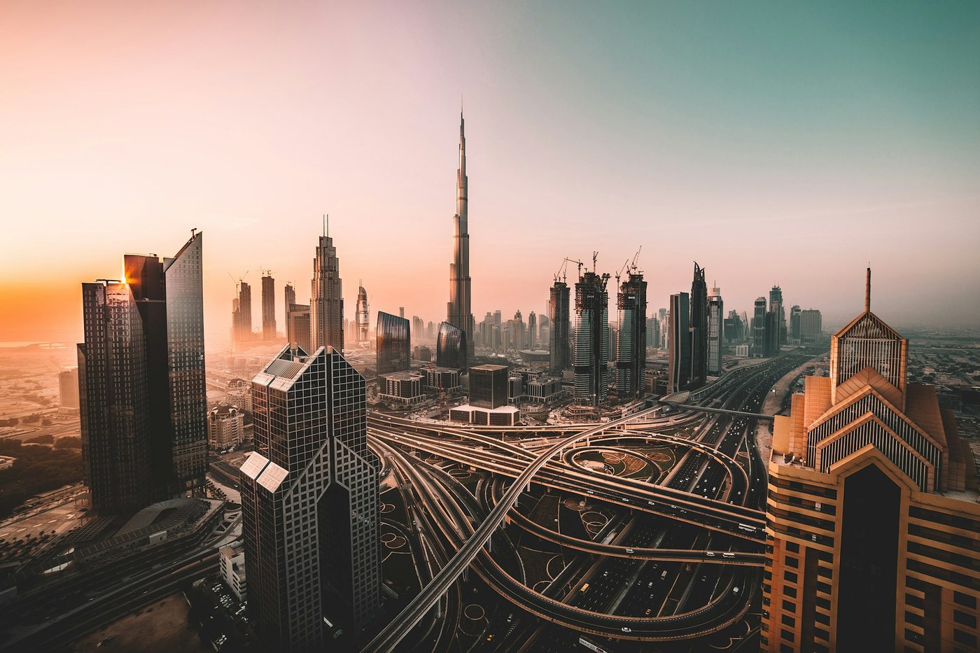 Rascacielos de Dubái con el Burj Khalifa