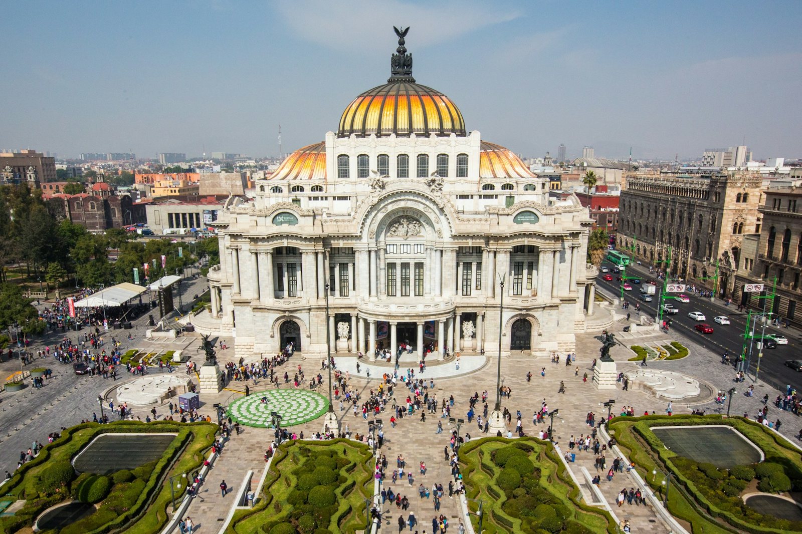 Palacio de Bellas Artes de Ciudad de México visto desde arriba